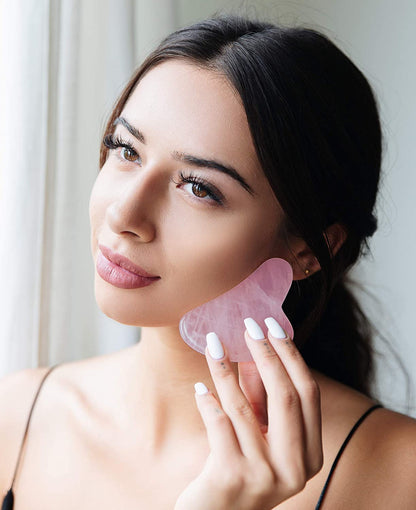 Rose Quartz and Jade Gua Sha Massage Tool for Facial Massage, Green Aventurine, Authentic Gua Sha Stones for Lymphatic Drainage Health & Beauty > Personal Care > Cosmetics > Cosmetic Tools > Skin Care Tools INOTKA   