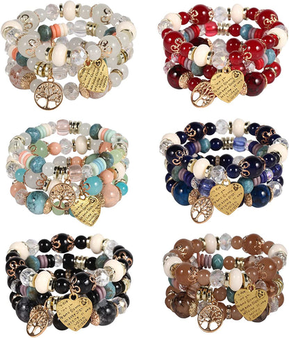 Solosoya Bohemian Boho Stackable Bracelets for Women Set, Girls Stretch Multilayer Stack Beads Colorful Beaded Charm Bracelets Girl Handmade Jewelry Apparel & Accessories > Jewelry > Bracelets Solosoya Color M  