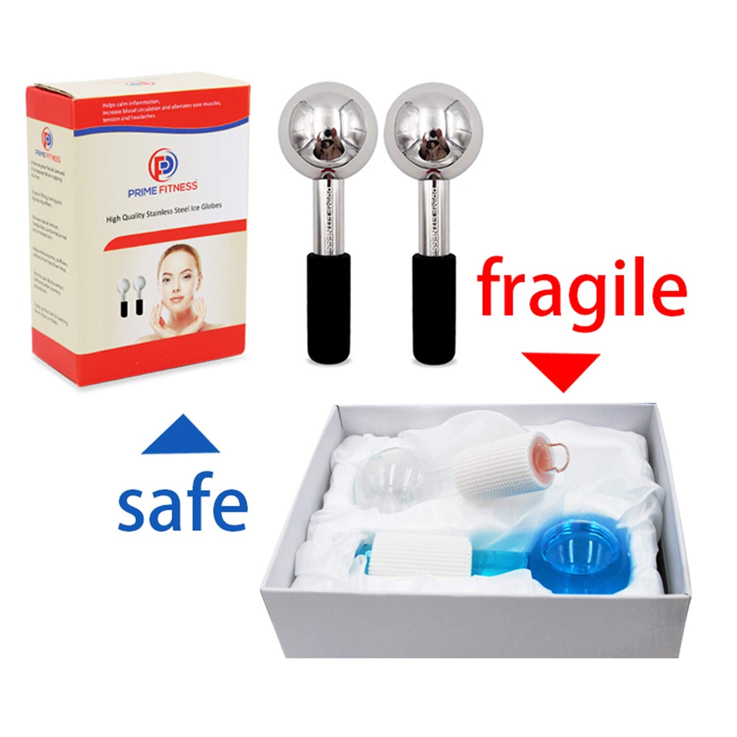Ice Globes for Facials | Unbreakable Steel Cooling Roller | Cryo Sticks for Face | Massager for Face Neck & Eyes | Skin Care for Dark Circles, Puffiness, Wrinkles, Collagen Production Health & Beauty > Personal Care > Cosmetics > Cosmetic Tools > Skin Care Tools PRIME Fitness   