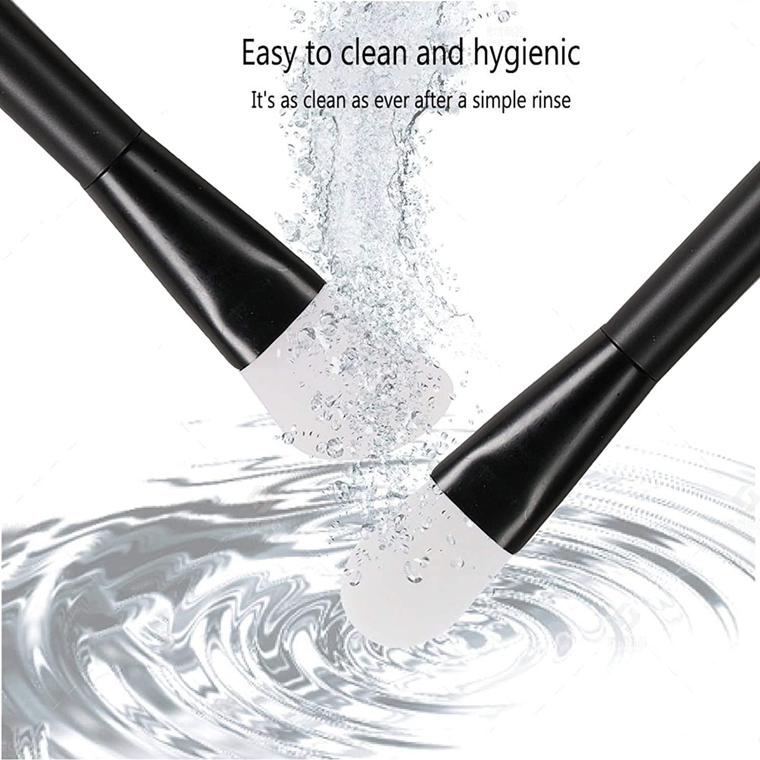 GOLIKEE 2PCS Dual Sided Face Mask Brushes, Knife Shaped Soft Silicone Facial Mud Mask Applicator Brush, Mask Beauty Tool for Makeup, Foundation, Cream, Mud, Clay, Mixed Mask and Body Lotion (Black) Health & Beauty > Personal Care > Cosmetics > Cosmetic Tools > Makeup Tools GOLIKEE   
