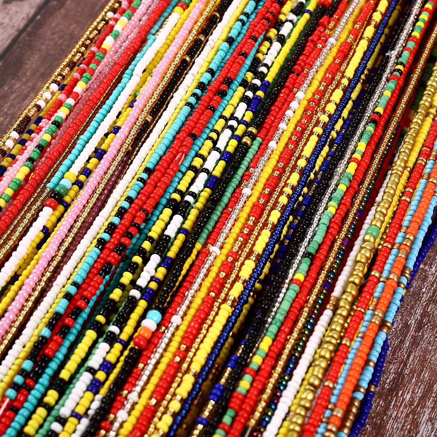 Tuoshei 8 Piece Summer Jewelry Waist Bead Set, Colorful Waist Bead, Belly Bead, African Waist Bead, Body Chain, Beaded Belly Chains, Bikini Jewelry for Woman (Style 1) Apparel & Accessories > Jewelry > Body Jewelry Tuoshei   