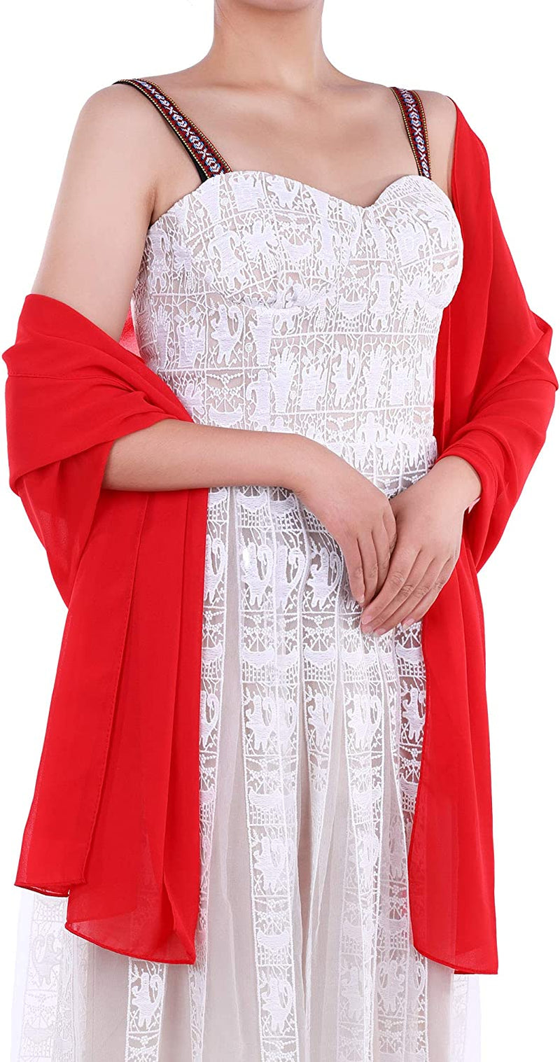 WILLBOND Womens Shawl Chiffon Bridal Evening Soft Wrap Scarf, Chiffon Scarf Ribbon Scarf Satin Scarf for Women and Girls Apparel & Accessories > Clothing Accessories > Scarves & Shawls Willbond   