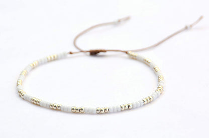 Beaded Anklet for Women, Boho Native American Style, Unique White & Silver Hippie Beach Waterproof Anklet, Handmade by Tribes Apparel & Accessories > Jewelry > Anklets Tribes by Sara K   