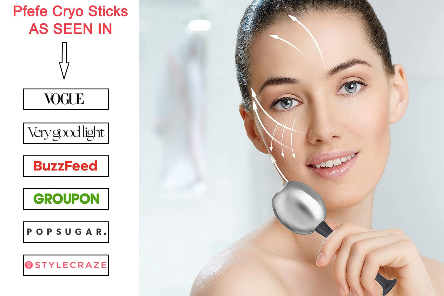 Ice Globes Facial Skin Care Freeze Tools for Women Face & Eyes, Stainless Steel Face Beauty Cryo Sticks Roller with Storage Case, Christmas/Valentines Day Gift Health & Beauty > Personal Care > Cosmetics > Cosmetic Tools > Skin Care Tools pfefe   