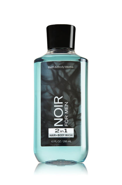 Lot of 3 Bath Body Works Noir for Men 10.0 Oz 2 in 1 Hair Body Wash Health & Beauty > Personal Care > Cosmetics > Bath & Body Bath & Body Works   