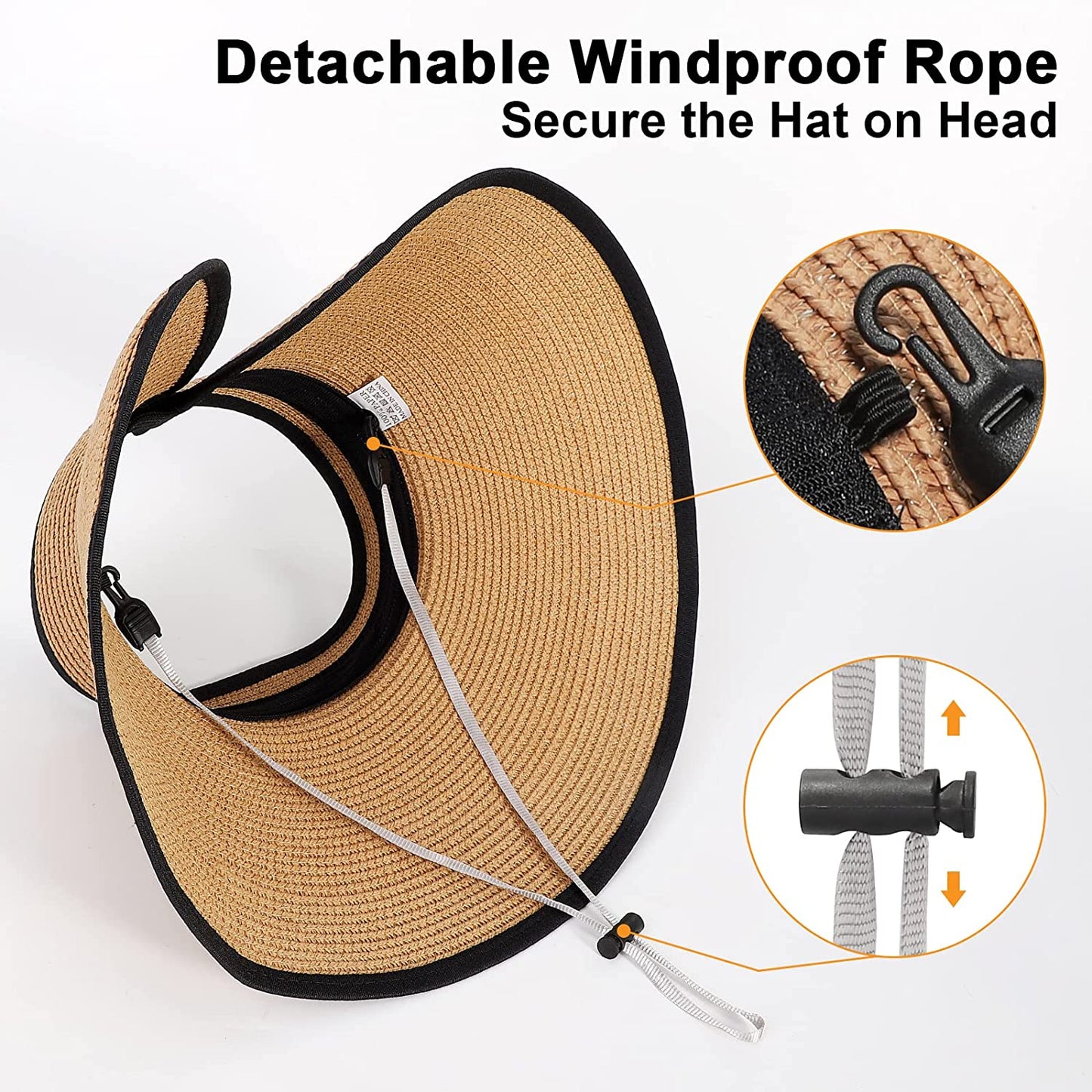 Senose Straw Hats for Women, UPF 50 Wide Brim Beach Sun Visor Hat UV Protection Apparel & Accessories > Clothing Accessories > Hats Senose   