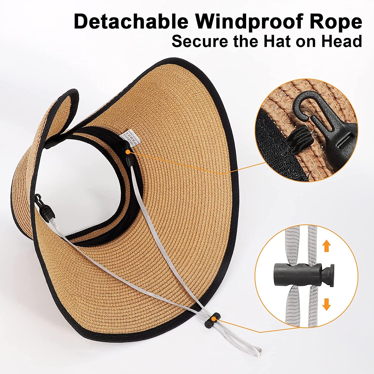 Senose Straw Hats for Women, UPF 50 Wide Brim Beach Sun Visor Hat UV Protection Apparel & Accessories > Clothing Accessories > Hats Senose   