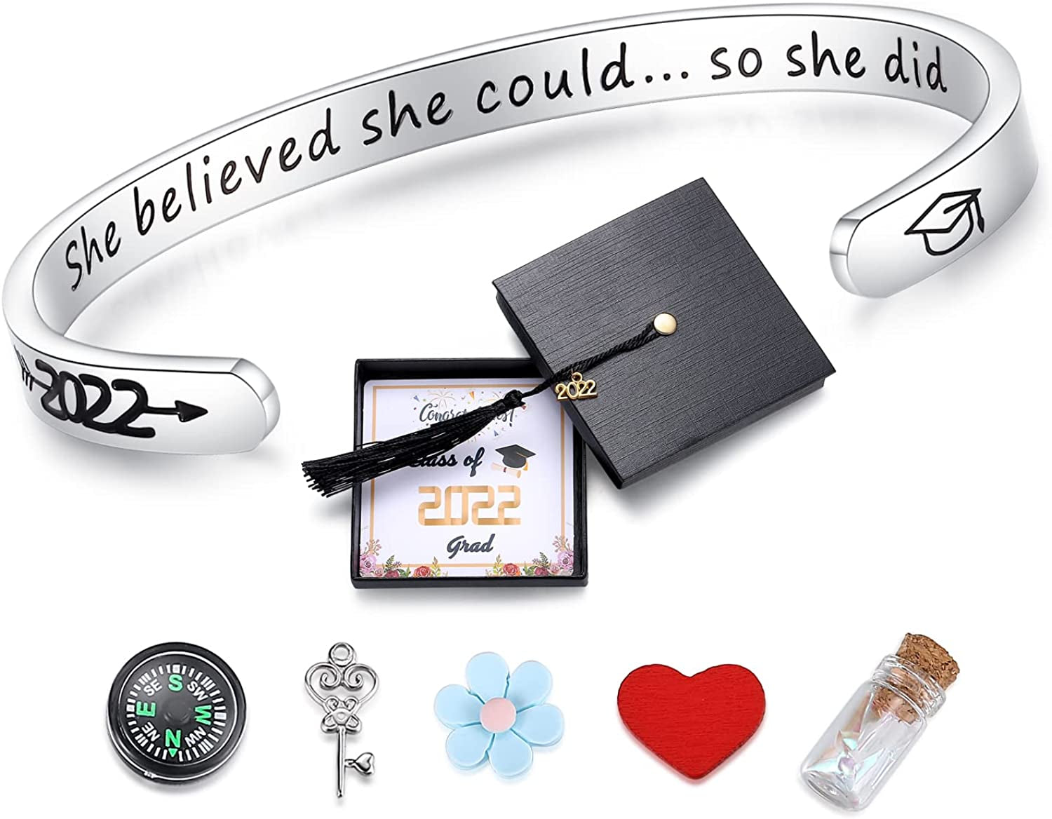 SAM & LORI Unique Matching Bracelets for Best Friends Couples Mother Daughter Son Dad Sisters Brothers-Unisex Adjustable Bracelets- Comes with Cards in Giftable Packing Apparel & Accessories > Jewelry > Bracelets SAM & LORI 5-2022-She believed she could so she did  
