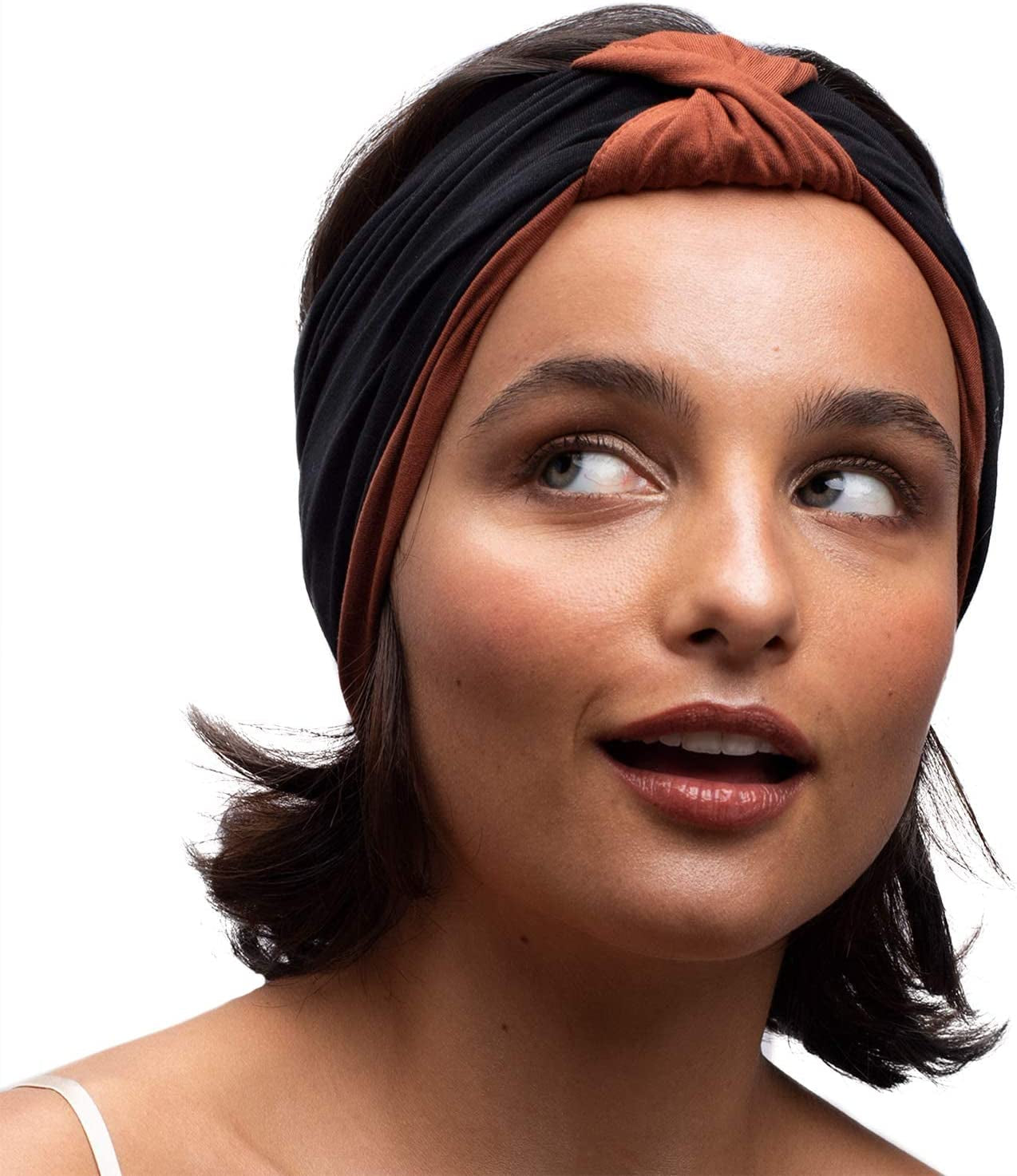 BLOM Original Headbands for Women Wear for Yoga, Fashion, Working Out, Travel or Running Multi Style Apparel & Accessories > Clothing Accessories > Headwear BLOM Mocha & Black  