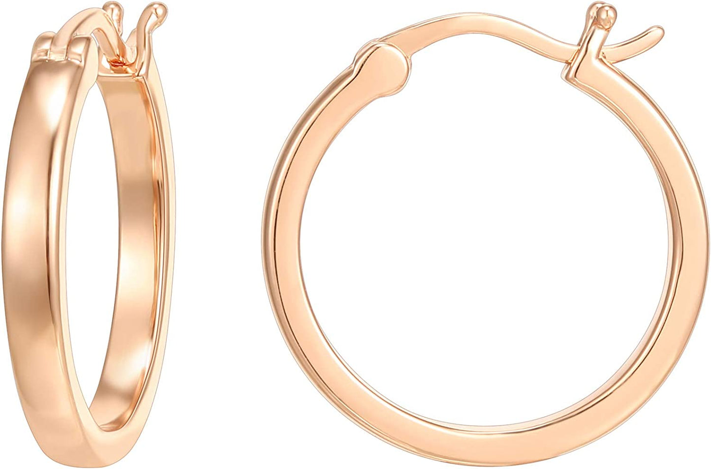PAVOI 14K Gold Plated 925 Sterling Silver Post Lightweight Hoops | 20Mm - 30Mm | Gold Hoop Earrings for Women Apparel & Accessories > Jewelry > Earrings PAVOI Plated - Rose 20.0 Millimeters 