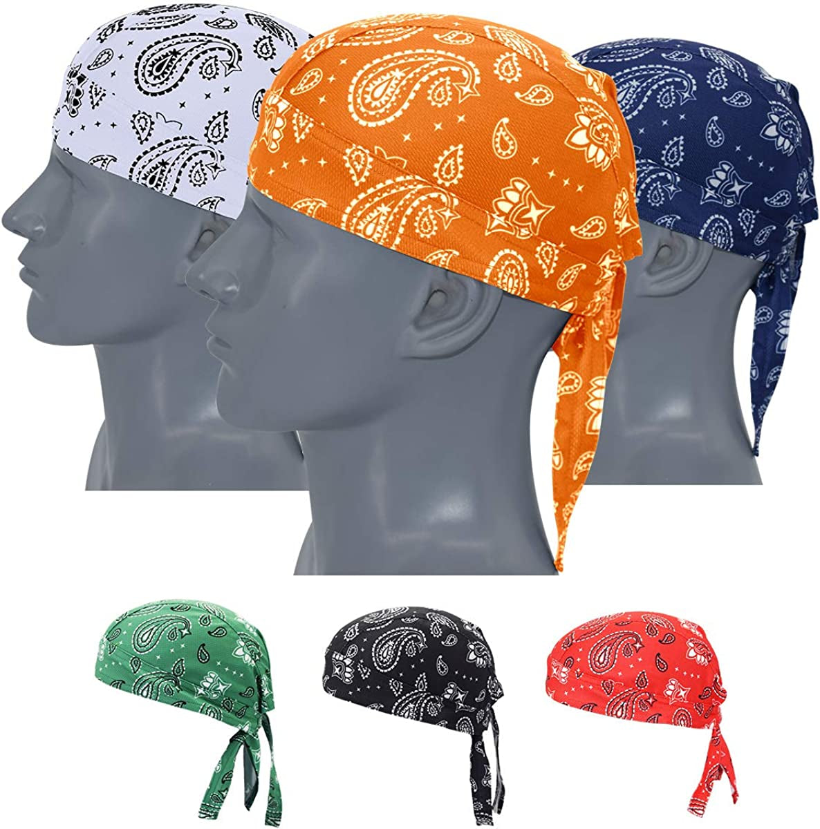 Doo Rag Bicycle Skull Caps Helmet Liner Cooling Hat Cap Summer Sweat Wicking Beanie Cap Hat for Women & Men Apparel & Accessories > Clothing Accessories > Bandanas & Headties YgneeDom   