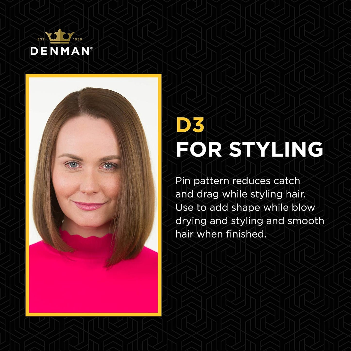Denman Hair Brush for Curly Hair D3 (Black) 7 Row Classic Styling Brush for Detangling, Separating, Shaping and Defining Curls Health & Beauty > Personal Care > Hair Care Denman   