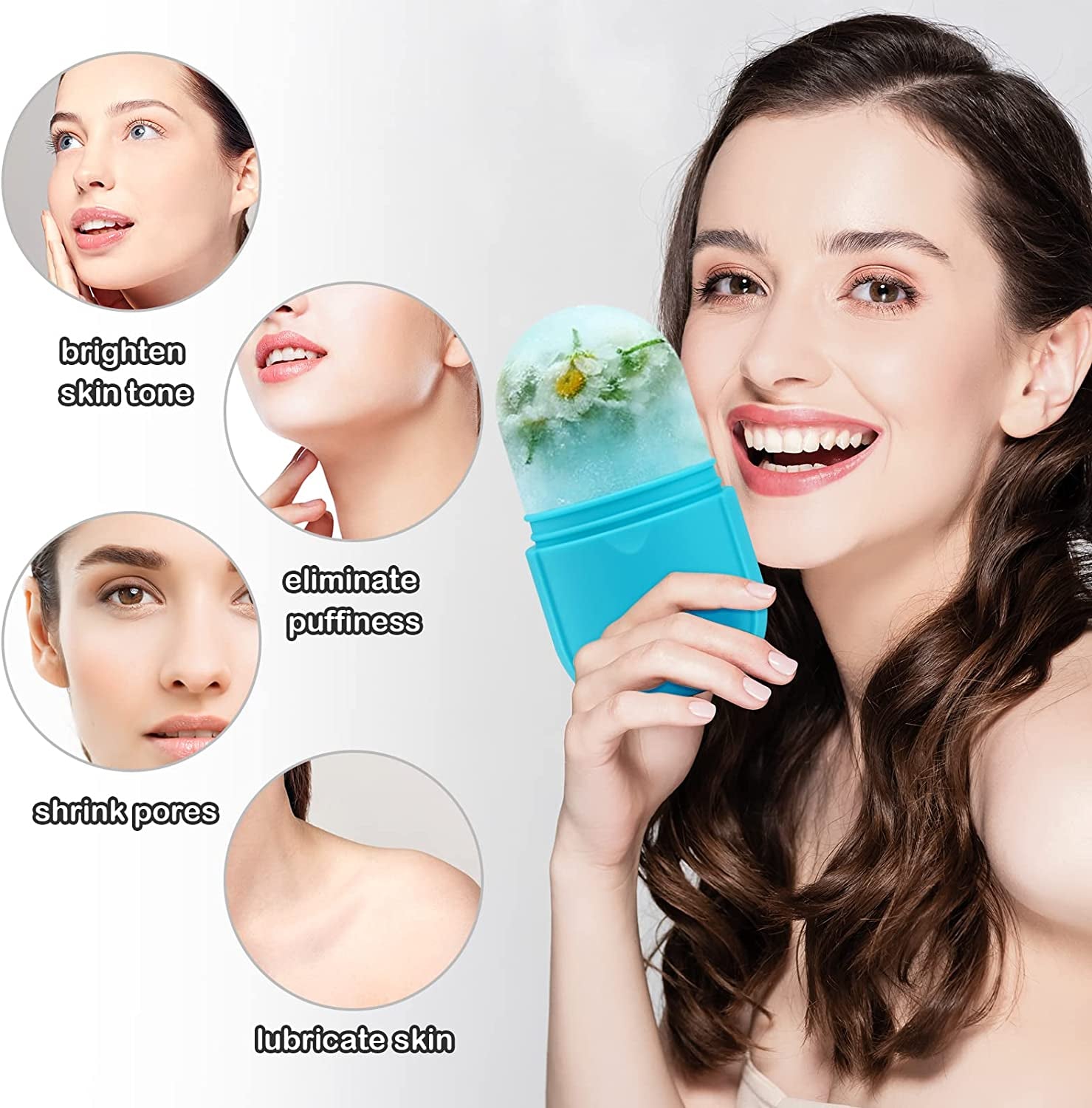 Geohee Ice Face Roller, Ice Roller for Face Eyes Neck and Body Facial Beauty Skin Care Tool for Tighten Pores Nourishing Improves Skin Condition Nourishing, Blue Health & Beauty > Personal Care > Cosmetics > Cosmetic Tools > Skin Care Tools Geohee   