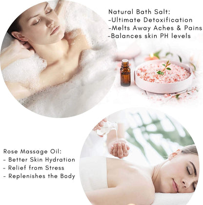 Pink Himalayan Bath Salt Gift Set - Body Foot Spa Kit with Rose Essential Oil & Moisturize Foot Lotion, Revitalize and Soothe Skin, Foot Care Spa Gift Foot Soak for Women Relaxing Christmas Gifts Health & Beauty > Personal Care > Foot Care Green Canyon Spa   