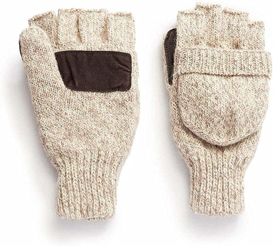 Hot Shot Ragg Wool Pop Top Fingerless Glove, Oatmeal Apparel & Accessories > Clothing Accessories > Gloves & Mittens Jacob Ash   