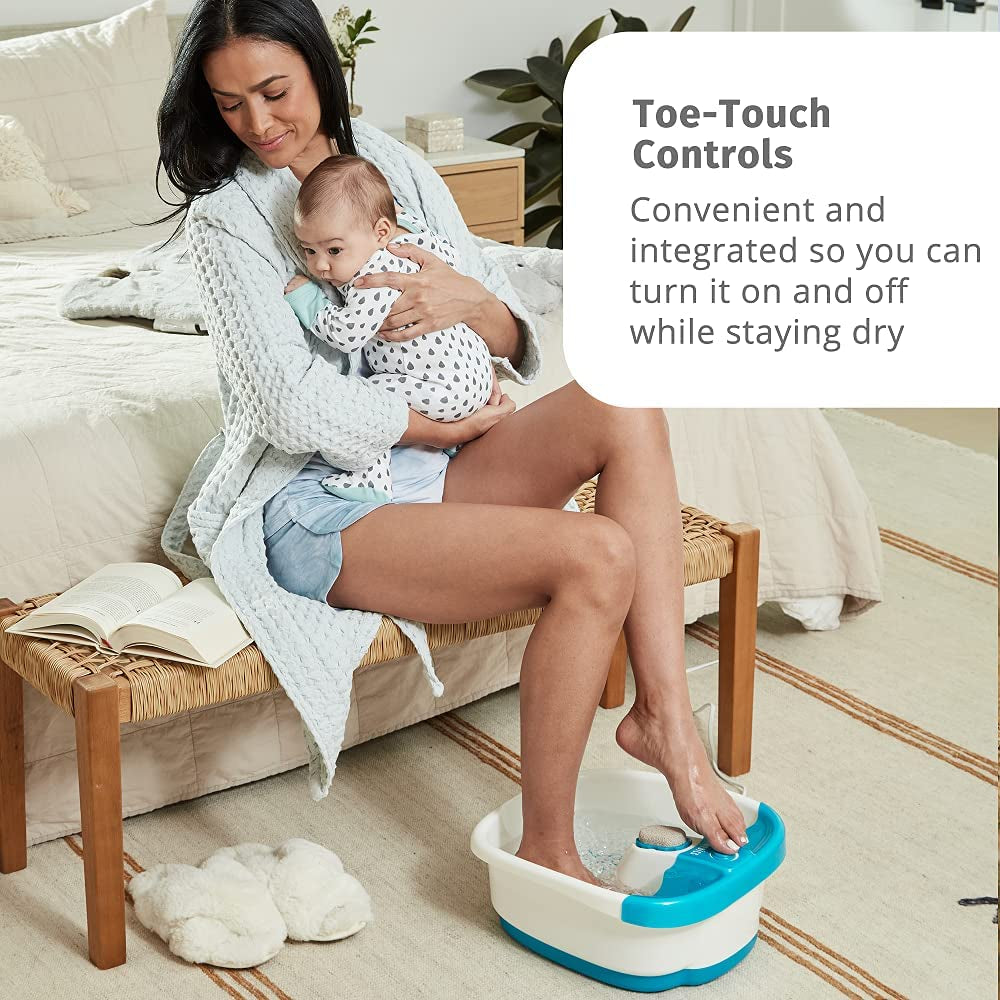 Homedics Bubble Mate Foot Spa, Toe Touch Controlled Foot Bath with Invigorating Bubbles and Splash Proof, Raised Massage Nodes and Removable Pumice Stone Health & Beauty > Personal Care > Foot Care Homedics   