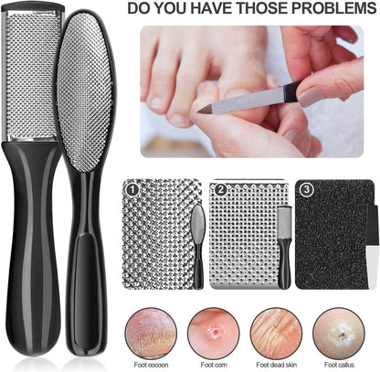 Professional Pedicure Kit, Rosmax 20 in 1 Pedicure Set Foot Scrubber Foot Care Kit Foot File Dead Skin Callus Remover, Foot Spa Set at Home Pedicure Tools Pedicure Supplies for Cracked Skin (Black) Health & Beauty > Personal Care > Foot Care Rosmax Life   