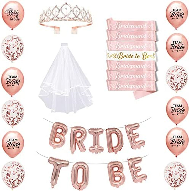 Party to Be Set of 8 PCS Rose Gold Bridal Shower Sash Bride to Be Maid of Honor Team Bride Bridesmaid Bride Tribe Sash Set Hen Night Bachelorette Party Wedding Decorations Apparel & Accessories > Clothing Accessories > Sashes Party to Be Set of 22  