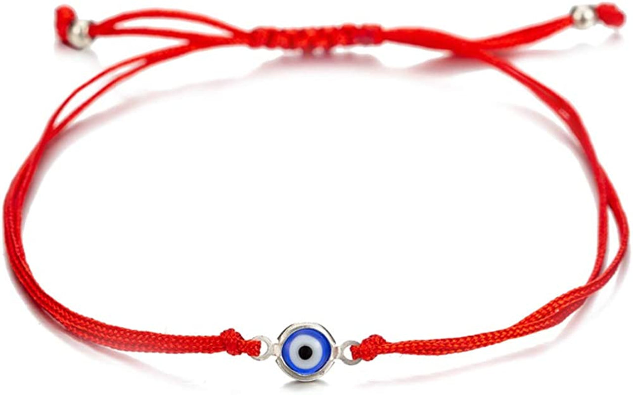 Handmade String Evil Eye Bracelet for Women Men Girls Boys Black Red Thread Adjustable Bracelets Minimalist Jewelry Apparel & Accessories > Jewelry > Bracelets kelistom 04. red eye  