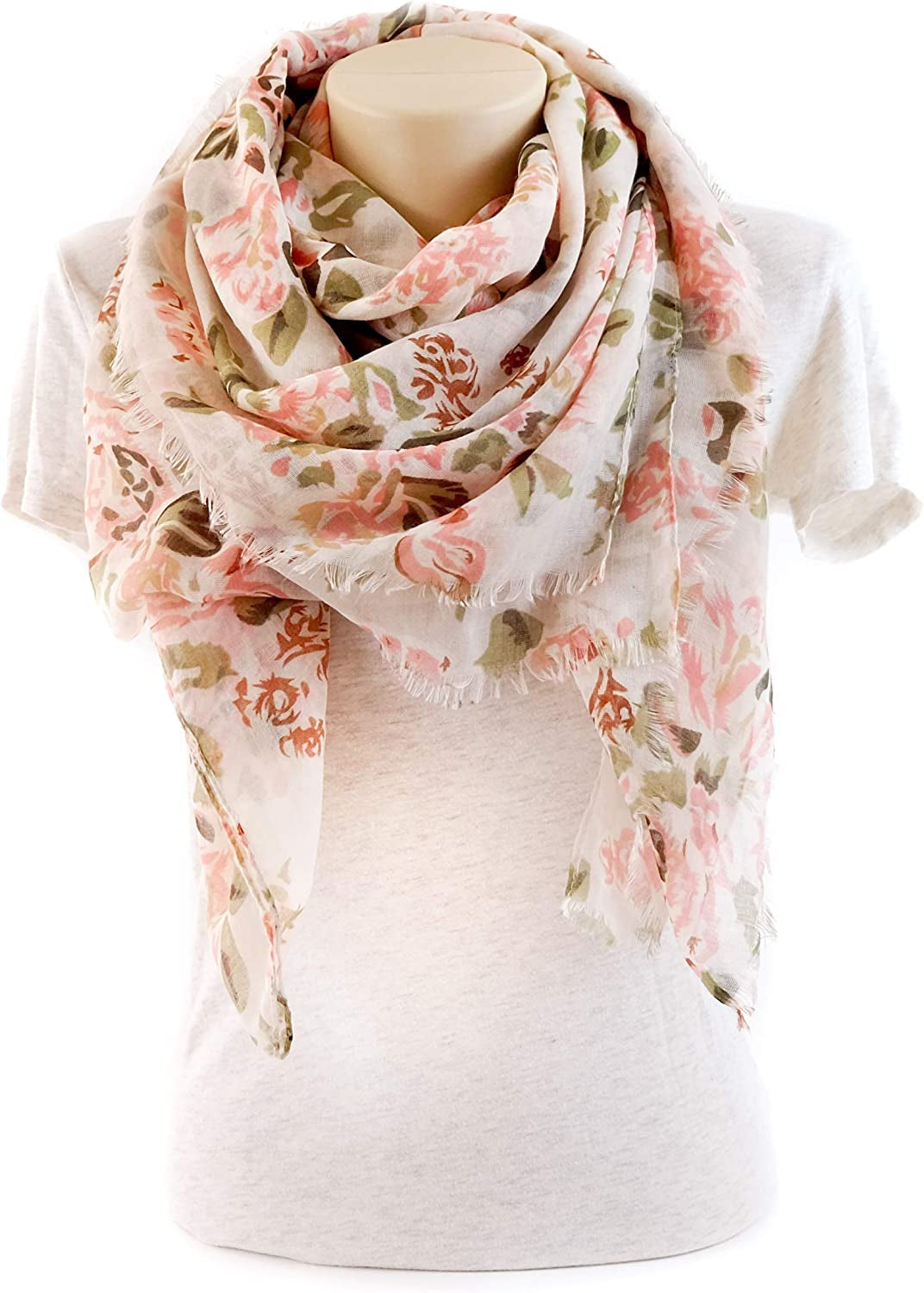 Scarfs for Women Lightweight Floral Flower Fashion Wrap Shawl Fall Winter Apparel & Accessories > Clothing Accessories > Scarves & Shawls MIMOSITO   