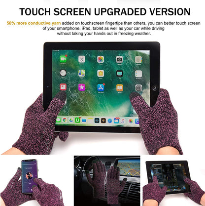 TRENDOUX Winter Gloves for Men Women - Upgraded Touch Screen Anti-Slip Silicone Gel - Elastic Cuff - Thermal Soft Knit Lining Apparel & Accessories > Clothing Accessories > Gloves & Mittens TRENDOUX   