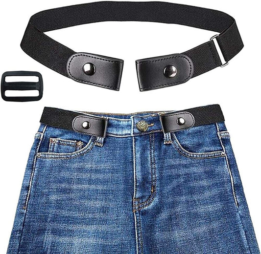 VJK No Buckle Free Elastic Belt for Women Men, Comfortable Adjustable Invisible Stretch Waist Belt for Jeans No Bulge 110Cm Apparel & Accessories > Clothing Accessories > Belts VJK   