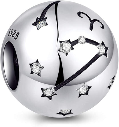 NINGAN 12 Zodiac Sign Birthday Charms - 925 Sterling Silver Charms Fits Women'S Charm Bracelet & Necklace - Birthday Gifts for Girls & Friends Apparel & Accessories > Jewelry > Bracelets NINGAN Aries (03/21 - 04/20)  