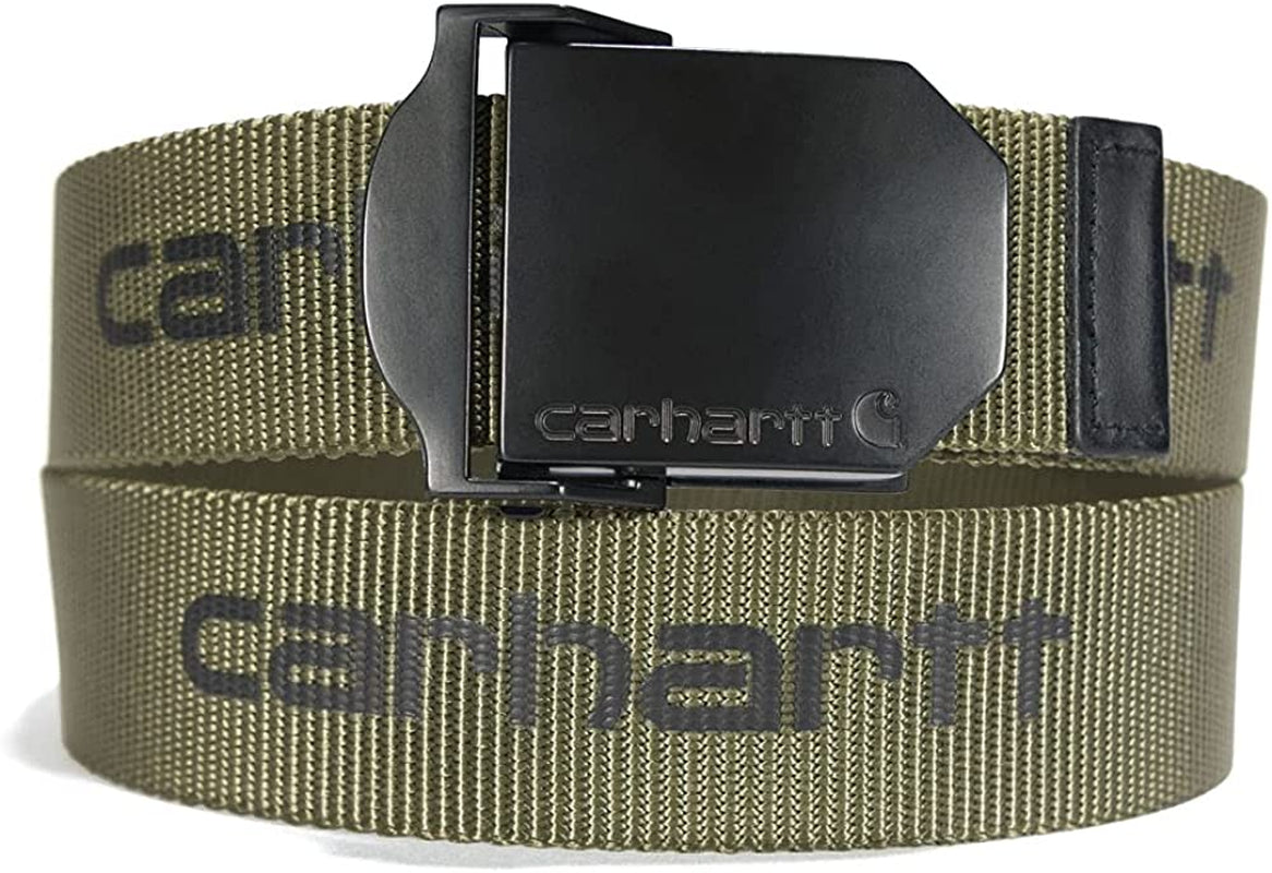 Carhartt Men'S A0005501 Signature Webbing Belt - Large - Army Green Apparel & Accessories > Clothing Accessories > Belts Carhartt   