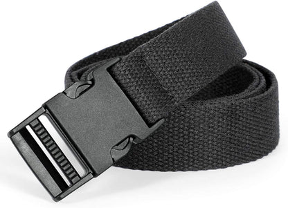 Canvas Long Belt for Women ,SANSTHS Hip Hop Streetwear Style Black Buckle Cargo Belt with Flat Plastic Buckle for Jeans Dress Apparel & Accessories > Clothing Accessories > Belts SANSTHS   