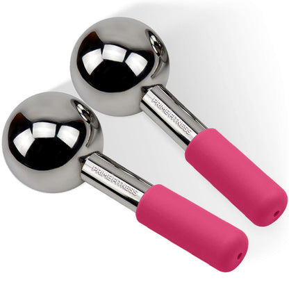 Ice Globes for Facials | Unbreakable Steel Cooling Roller | Cryo Sticks for Face | Massager for Face Neck & Eyes | Skin Care for Dark Circles, Puffiness, Wrinkles, Collagen Production Health & Beauty > Personal Care > Cosmetics > Cosmetic Tools > Skin Care Tools PRIME Fitness Pink  