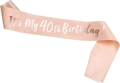 HOWAF Rose Gold 50Th Birthday Sash, 50 and Fabulous Birthday Satin Sash for 50Th Birthday Decorations Women 50 Birthday Gift Party Accessories, One Size Apparel & Accessories > Clothing Accessories > Sashes Sowist 40th  