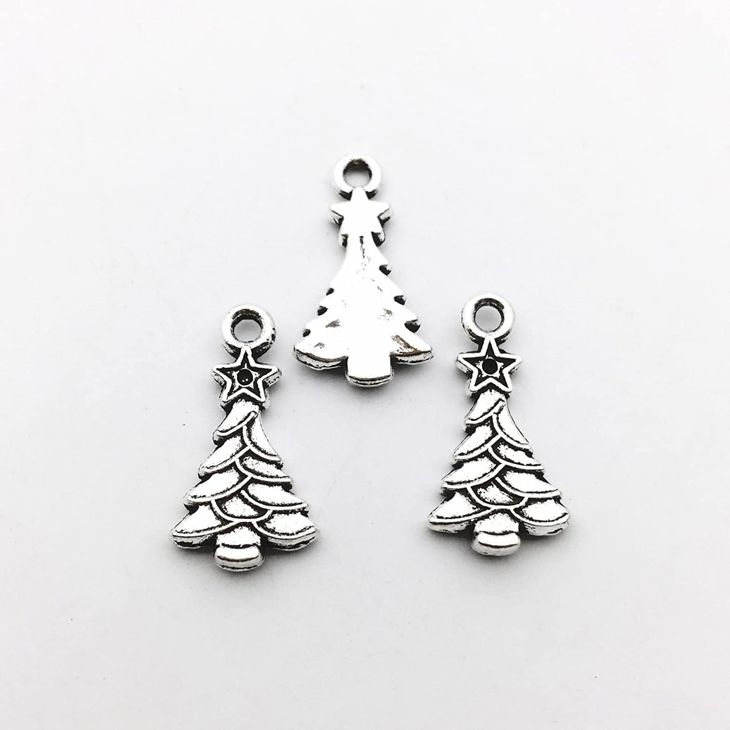 75 Pcs Mixed Craft Supplies Christmas Tree Snowflakes Deer Bell Stocking Charms Pendants for Crafting Jewelry Findings Making Accessory for DIY Necklace Bracelet (M041)