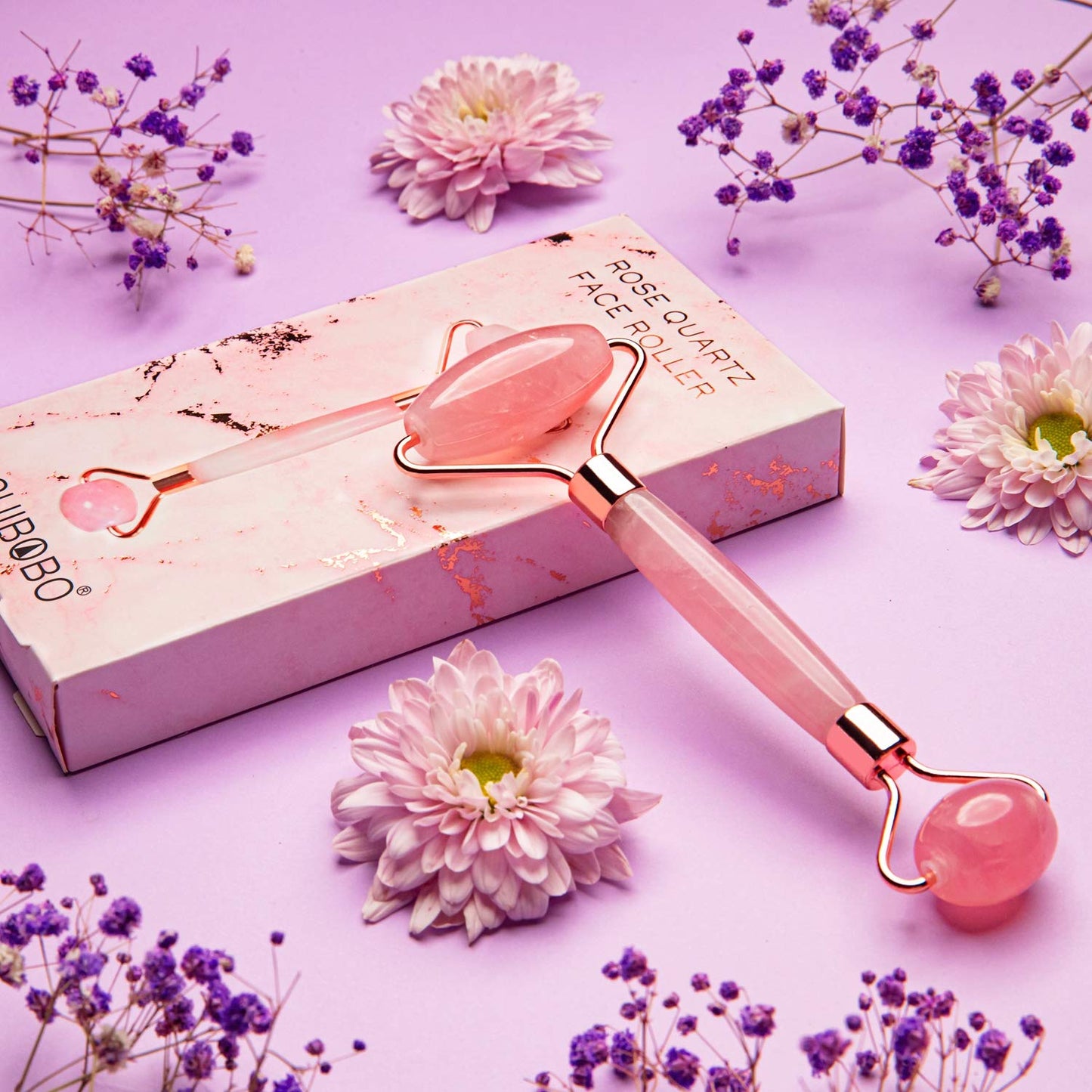 Suibobo Skincare Beauty Pink Rose Quartz Real Crystal Gem Stone Marble Cuarzo Ice Cold Jade Facial Face Roller Massager Tool for Face and Eye Puffiness Wrinkle Health & Beauty > Personal Care > Cosmetics > Cosmetic Tools > Skin Care Tools SUIBOBO   