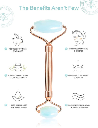 Gua Sha Jade Roller,Rose Quartz Face Roller Skin Care Tools,Beauty Facial Massager,Eye Roller for Puffy Eyes,Self Care Gifts for Women,Hanabee Skincare Sets & Kits (Moonstone) Health & Beauty > Personal Care > Cosmetics > Cosmetic Tools > Skin Care Tools HANABEE   