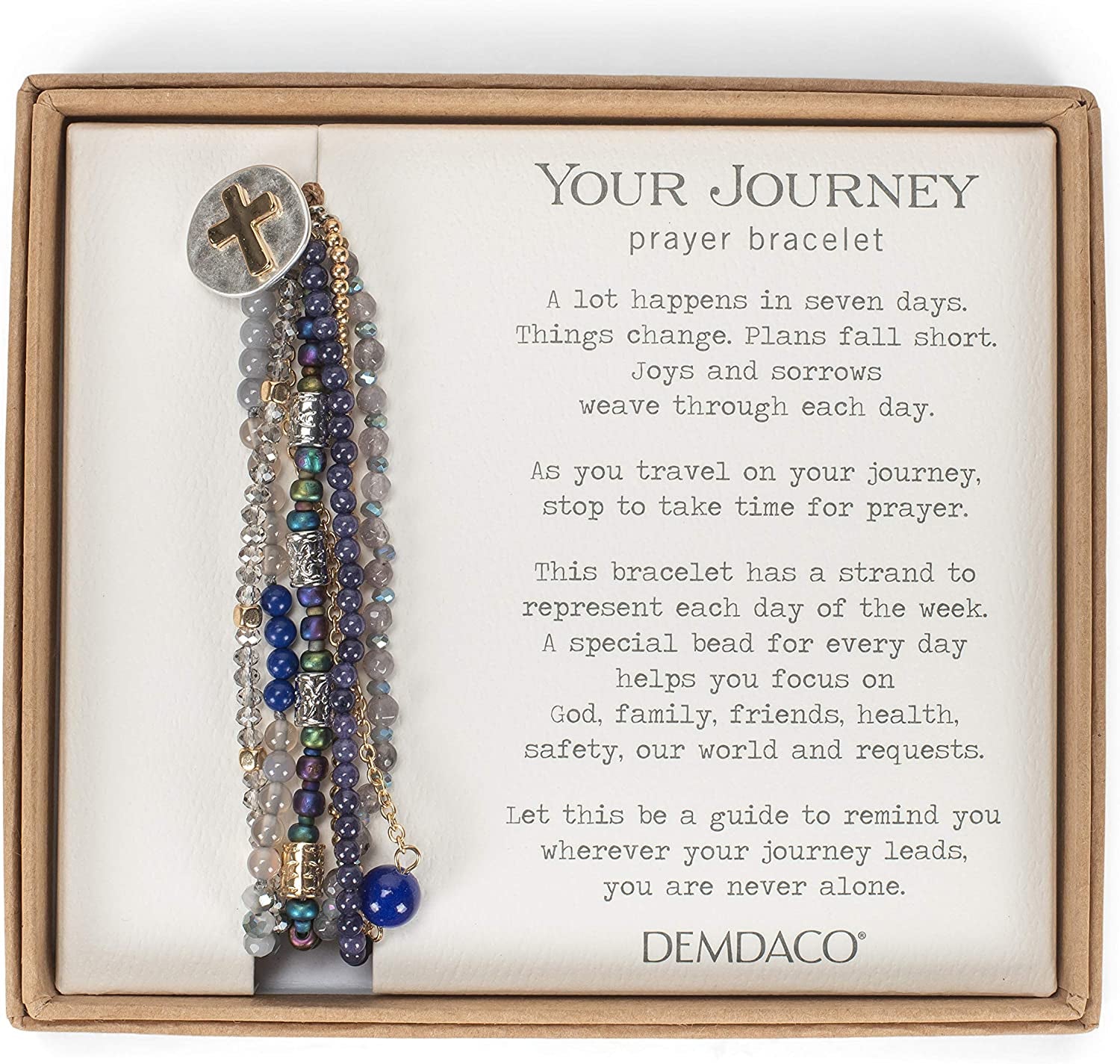 DEMDACO Beaded Love Turquoise Blue One Size Fits Most Glass and Metal Charm Bracelet Apparel & Accessories > Jewelry > Bracelets DEMDACO   