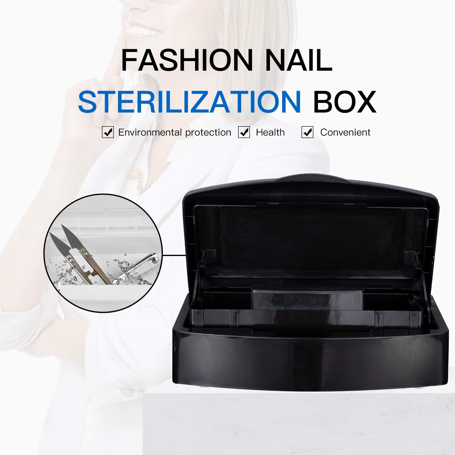 Sanitizing Tray-Sanitizing Container,Plastic Storage Box,Sanitizing Nail Art Tools,Beauty Tools Soaking Box,Tweezers,Hair Salon, Sanitizing Nail Art Equipment-Black Health & Beauty > Personal Care > Cosmetics > Cosmetic Tools > Nail Tools Aifeiter   