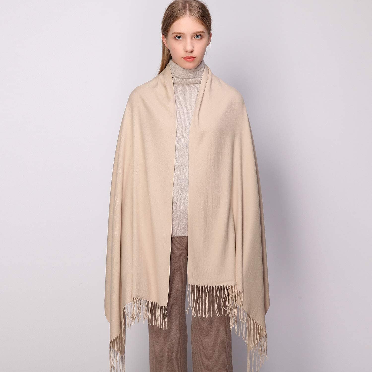 RIIQIICHY Women'S Scarf Pashmina Shawls and Wraps for Evening Dress Bridesmaid Wedding Bridal Winter Warm Long Large Scarves Apparel & Accessories > Clothing Accessories > Scarves & Shawls RIIQIICHY   