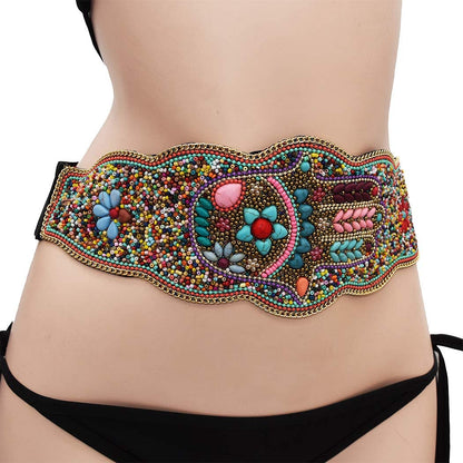 Idealway Bohemian Women Belt Ethnic Strech Beaded Adjustable Waist Belly Chain Body Jewelry Apparel & Accessories > Jewelry > Body Jewelry idealway   