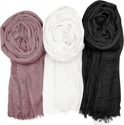 Women Scarf Shawl for All Season 3PCS Scarve Wrap Scarve. Apparel & Accessories > Clothing Accessories > Scarves & Shawls Axe Sickle White, Black, Bean Paste  