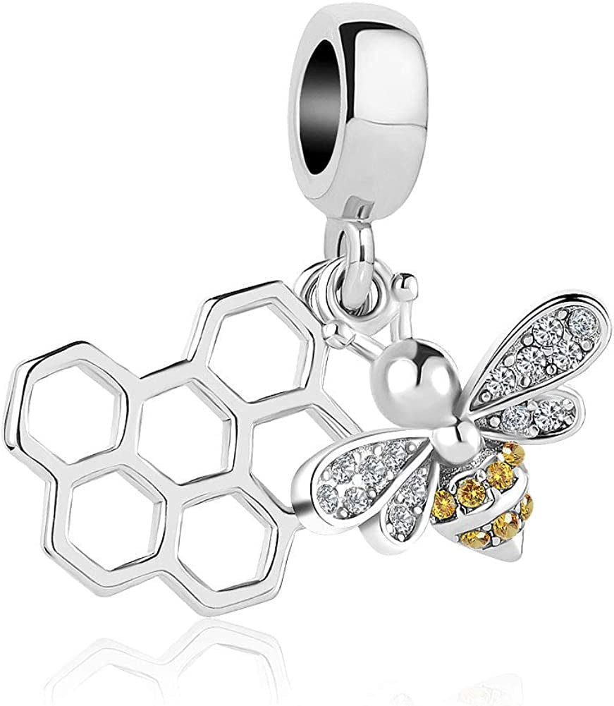 Lovelycharms Honey Bee Honeycomb Animal Charm Dangle Bead for Bracelet Apparel & Accessories > Jewelry > Bracelets pandöra charms   