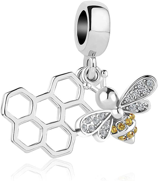 Lovelycharms Honey Bee Honeycomb Animal Charm Dangle Bead for Bracelet Apparel & Accessories > Jewelry > Bracelets pandöra charms   