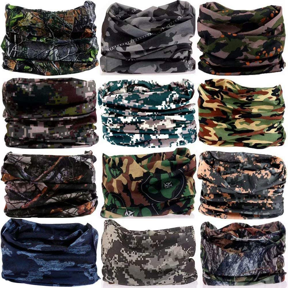 DEMIL 6PCS/8PCS/12PCS Seamless Headband Bandanas Headwear for Men&Women Scarf Apparel & Accessories > Clothing Accessories > Headwear Demil Sports 12pcs-5camouflage1  