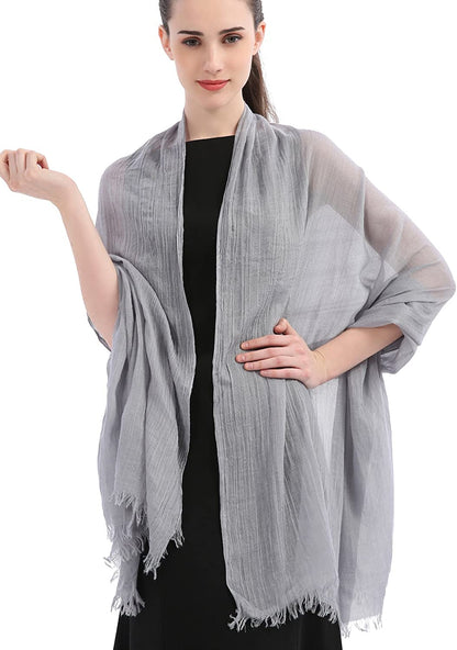 Premium Women Extreme Soft Scarf Wrap Shawl for Any Season, Super Size, Rich Color Choice Apparel & Accessories > Clothing Accessories > Scarves & Shawls kolumb Grey  
