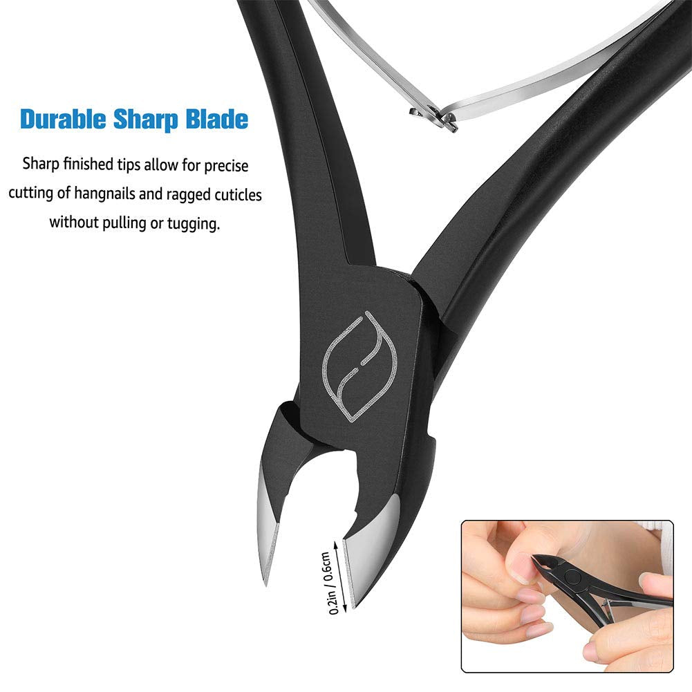 FERYES Cuticle Cutters 1/2 Jaw - Professional Stainless Steel Cuticle Clippers Nail Cuticle Remover Tool, Nail Dead Skin Clipper - BLACK Health & Beauty > Personal Care > Cosmetics > Cosmetic Tools > Nail Tools FERYES   
