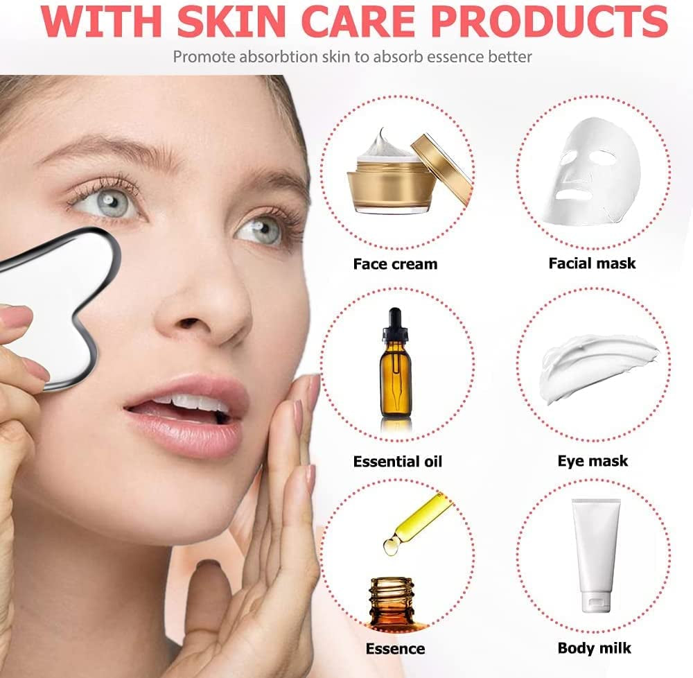 Ruiyue Carry Stainless Steel Gua Sha Facial Tools Guasha Tool for Face Scraping Massage Tool for Chin Neck Face Relax Slimming Wrinkle Remover Beauty Care, 1 Count (Pack of 1), (Guasha-1) Health & Beauty > Personal Care > Cosmetics > Cosmetic Tools > Skin Care Tools RuiYue Carry   