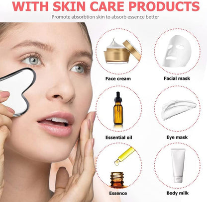 Ruiyue Carry Stainless Steel Gua Sha Facial Tools Guasha Tool for Face Scraping Massage Tool for Chin Neck Face Relax Slimming Wrinkle Remover Beauty Care, 1 Count (Pack of 1), (Guasha-1) Health & Beauty > Personal Care > Cosmetics > Cosmetic Tools > Skin Care Tools RuiYue Carry   