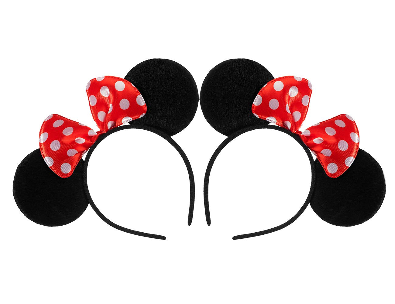 FANYITY Mickey Ears, 2 Pcs Minnie Ears Headbands Hair Band for Christmas Party Apparel & Accessories > Clothing Accessories > Headwear FANYITY Red Point  