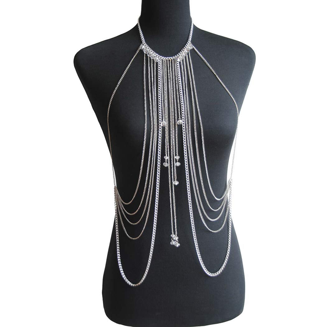 Canb Gold Body Chain Necklace Lace Body Harness Layered Crossover Festival Body Jewelry for Women and Girls (Style2) Apparel & Accessories > Jewelry > Body Jewelry CanB Style3  