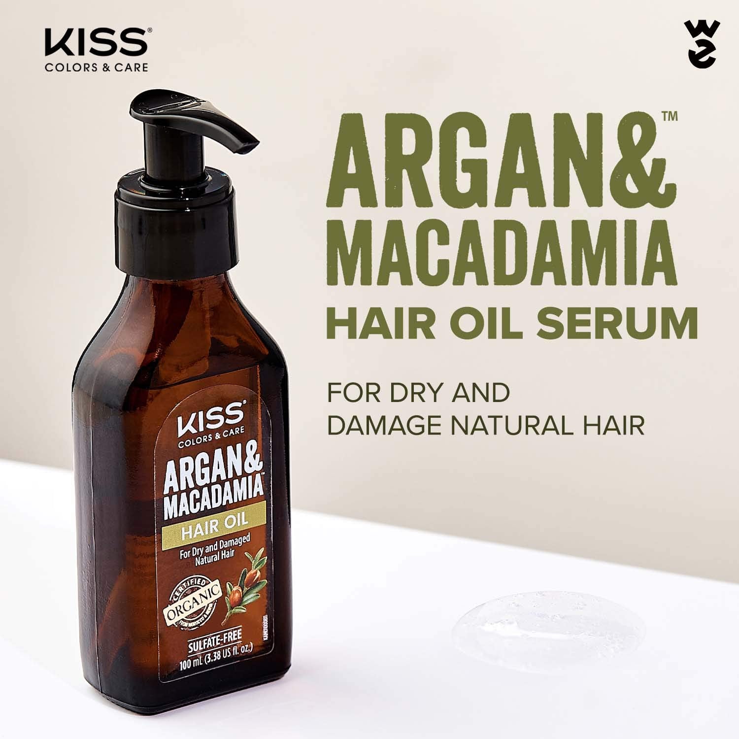 Kiss Argan & Macadamia Natural Hair Care Hair Oil Serum & Hair Masque Health & Beauty > Personal Care > Hair Care Kiss   