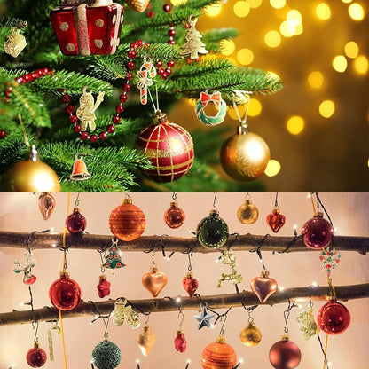 76 Pieces Enamel Christmas Charms Christmas Tree Snowflake Pendant Charm for Jewelry Making, Gold Silver Mixed Styles Xmas Charm for Necklace Bracelet DIY Crafting Bag Sweat Cloth Decoration